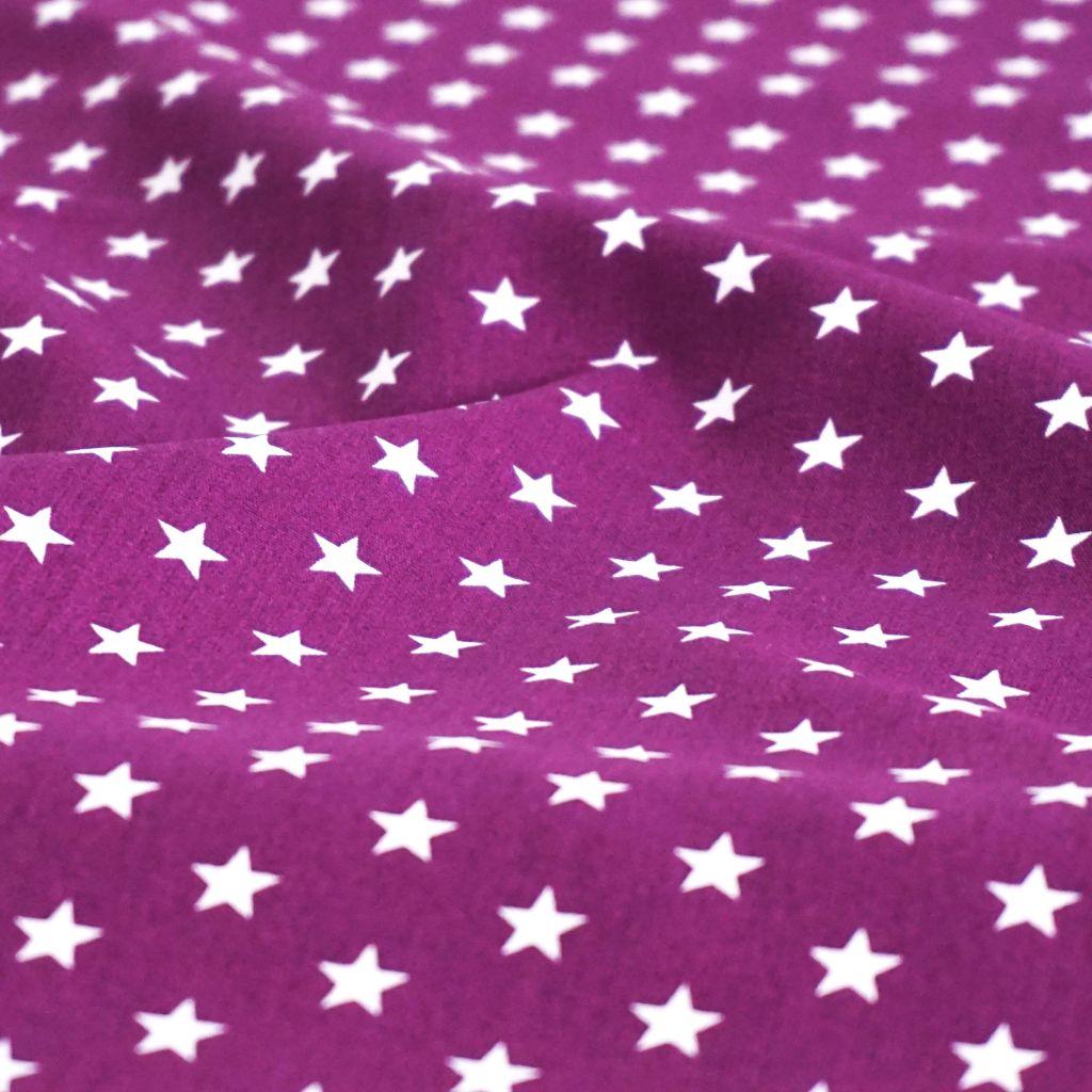 Baumwollstoff Motivdruck Sterne klein violett